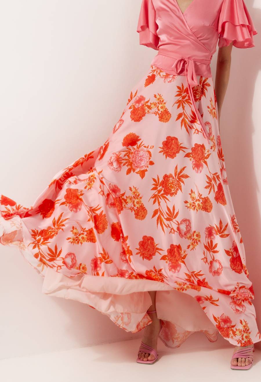 Desiree Silky Floral Maxi Skirt