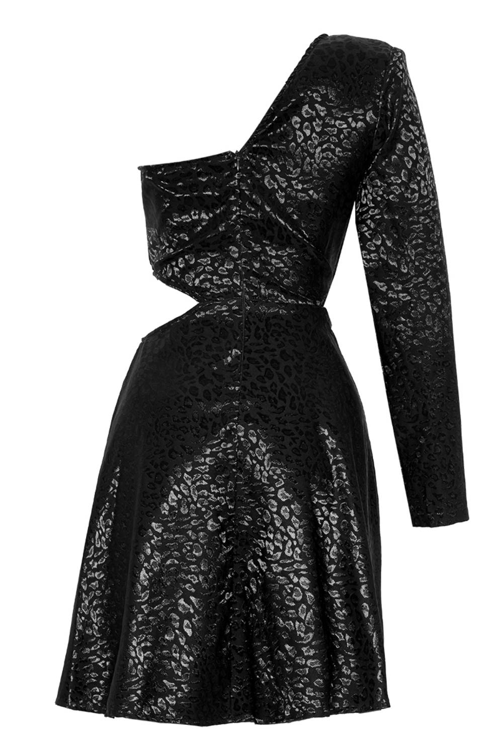 Arioso Jacquard Single Sleeve Mini Dress