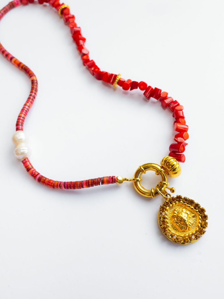 Kaleido Red Lotus Necklace