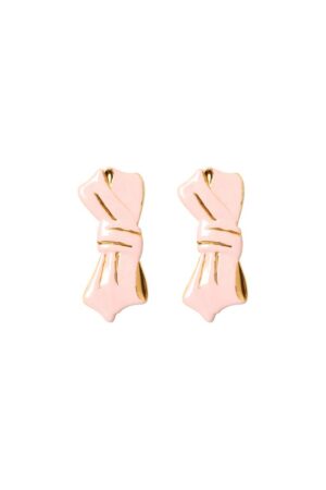 Milkwhite Pink Bow Earrings