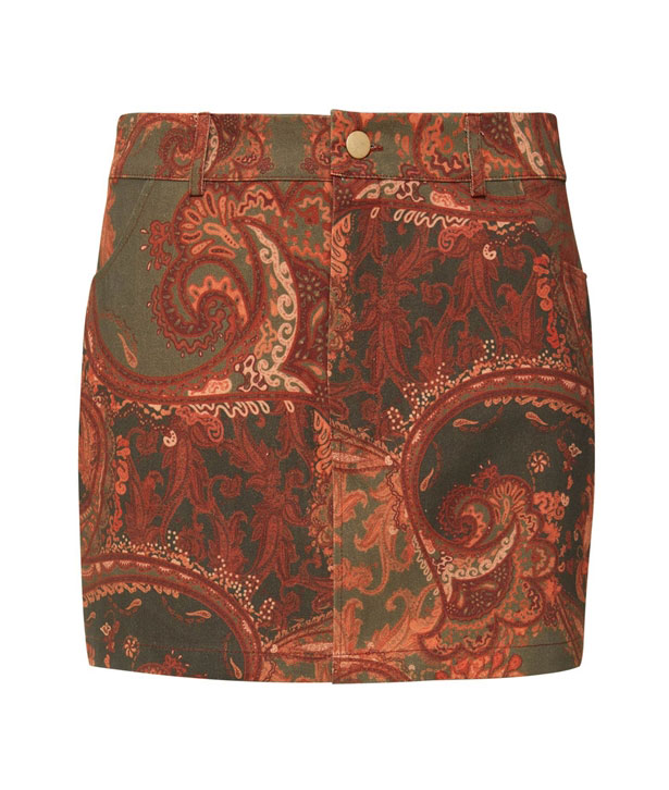 Vassia Kostara Khaki Terracotta Hot Tropic Skirt