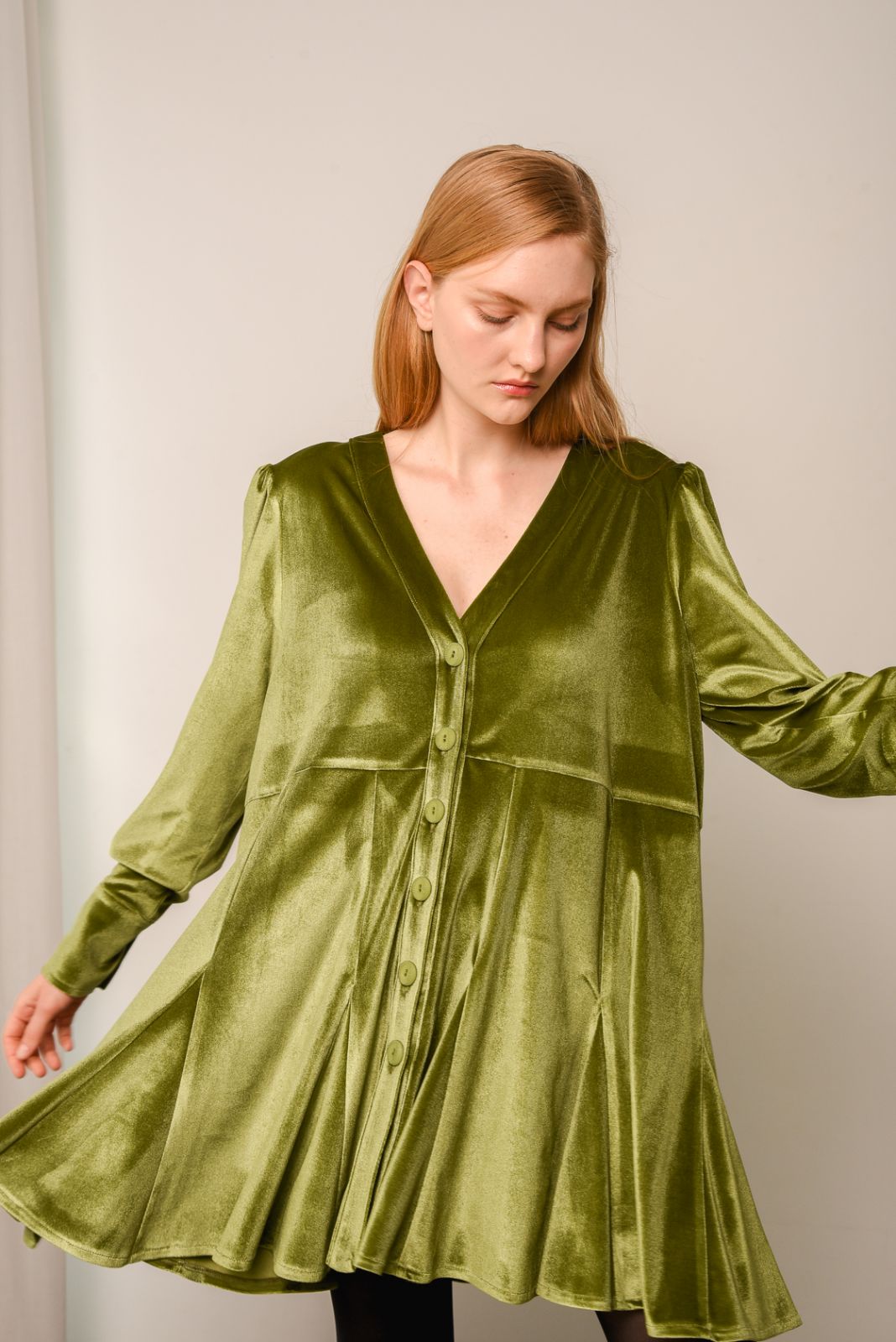 Arpyes Fairy Velvet Dress - Green