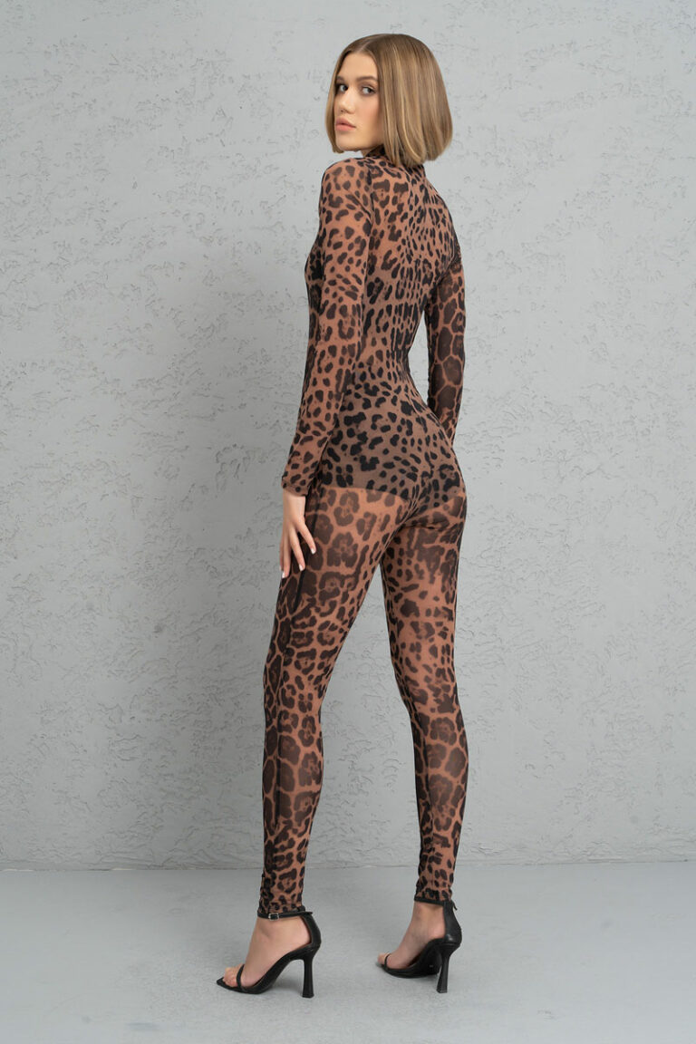 Babymilk Nude Black Leopard Mesh Catsuit