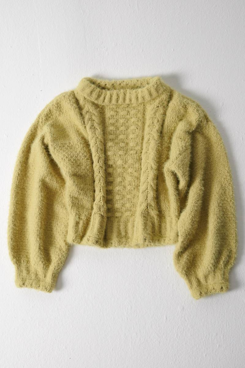 Milkwhite Knit Sweater Lime