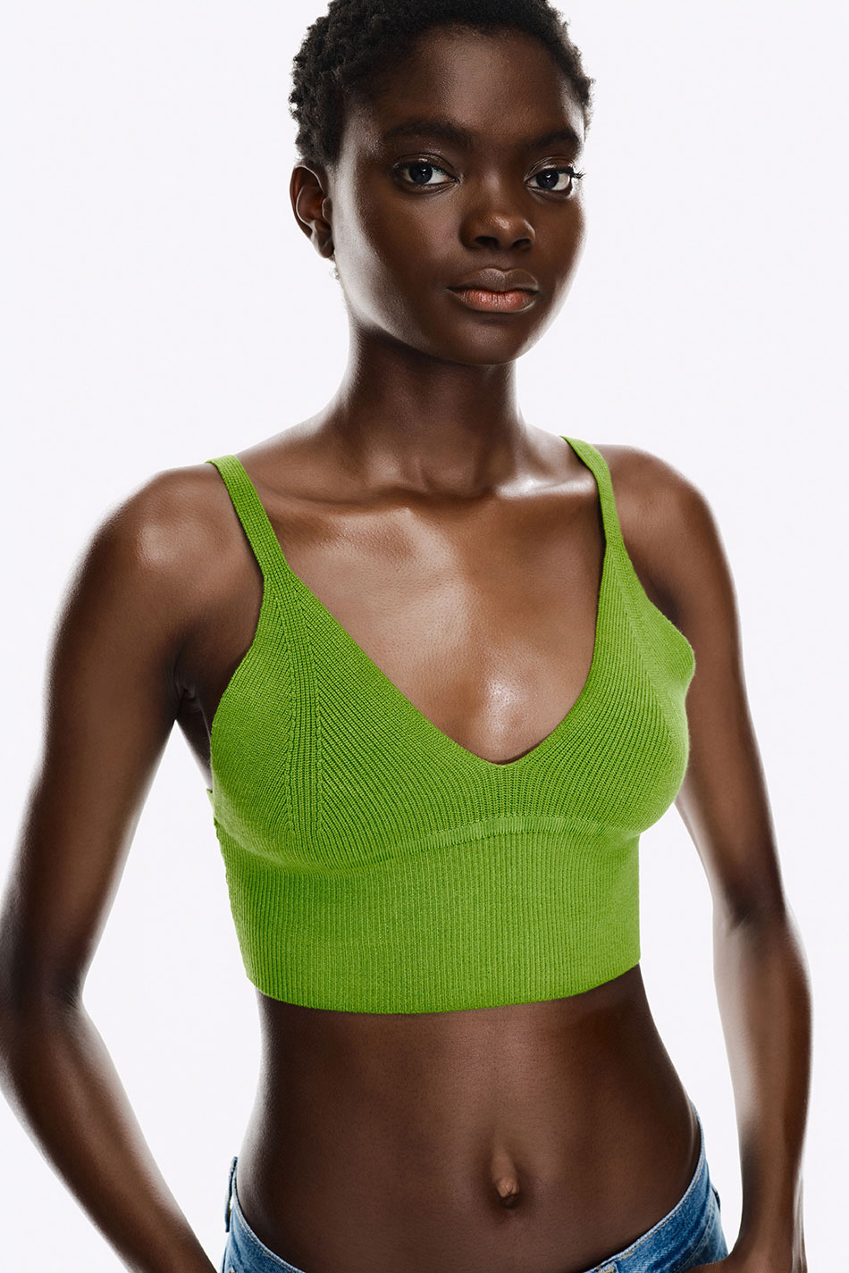 Lime Crop Top Knit