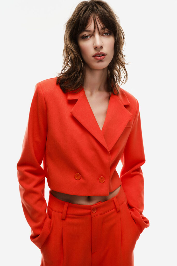 Lenox Orange Cropped Blazer