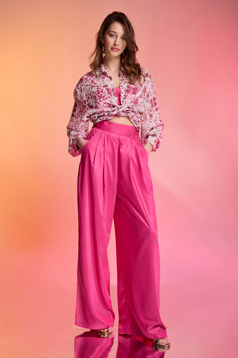 Iree Clothing Ava Shirt Pink Print