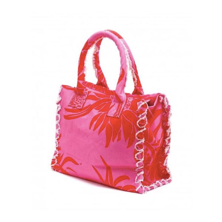 Pinko Embroidered Logo Beach Tote Bag pink