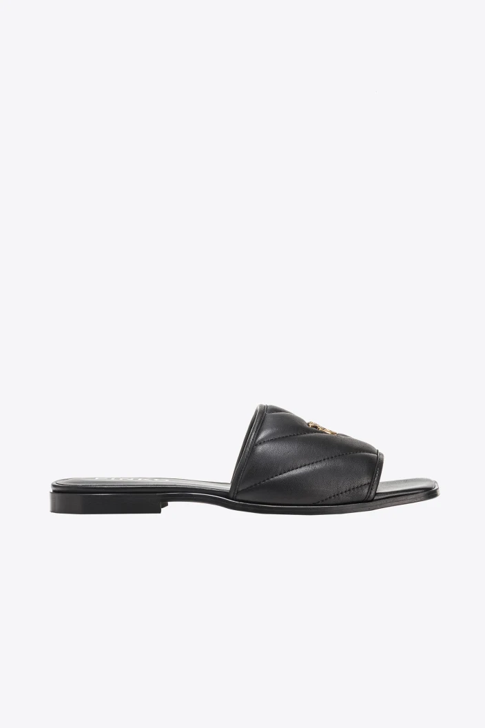 Pinko Quilted Nappa Leather Slip-Ons
