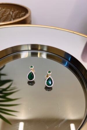 Babymilk Violetta Earrings Gold Emerald