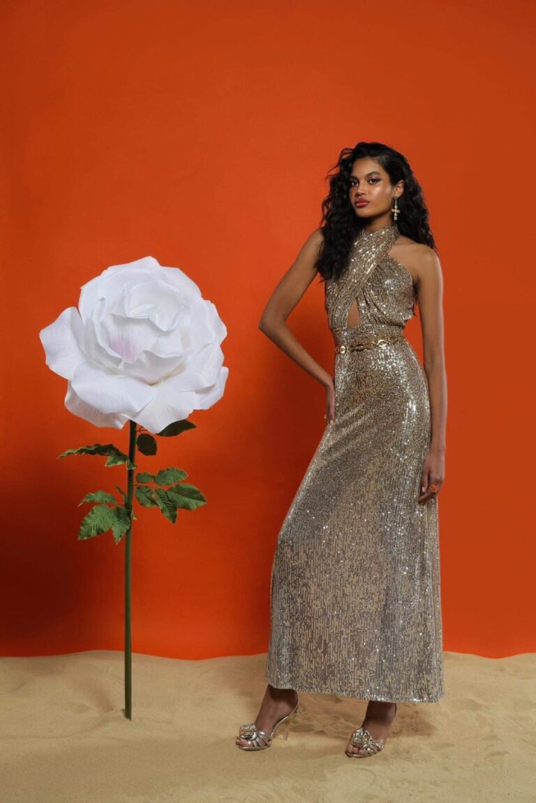 Nazezhda Gerbera Dress (Limited edition) Gold