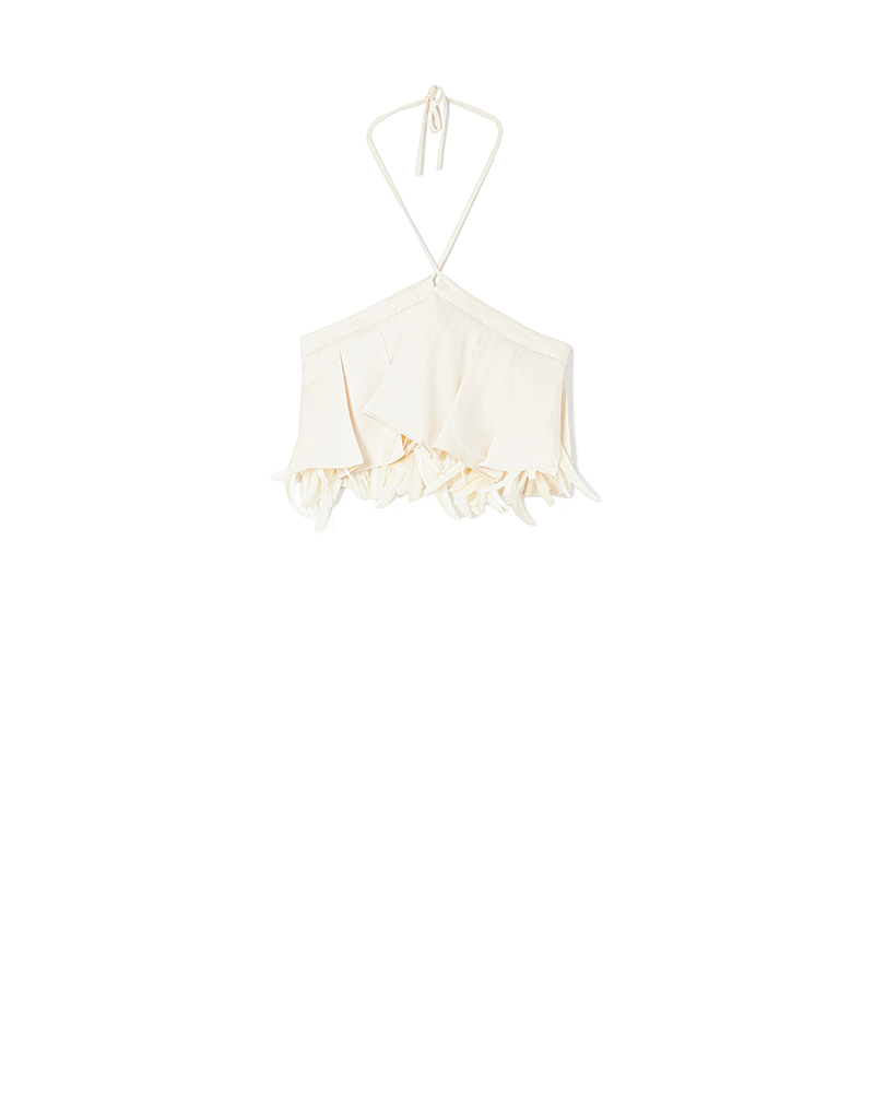 Milkwhite Glossy Top With Wings