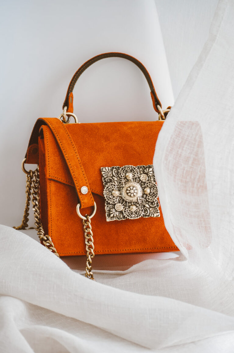 Bonendis Dahlia Leather Shoulder Bag - Terracotta Suede