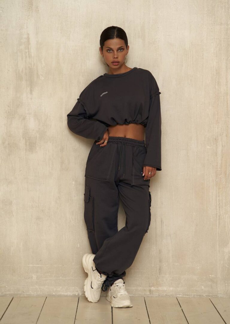 Essen Charcoal Cropped Tracksuit