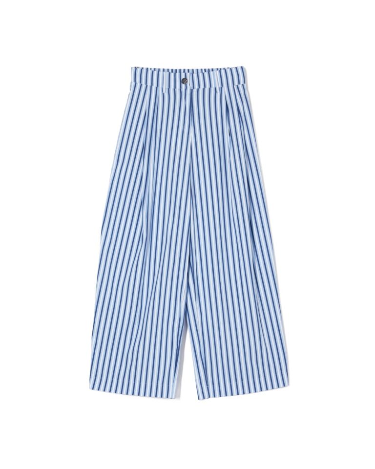 Milkwhite Classic Stripped Cropped Pants Blue