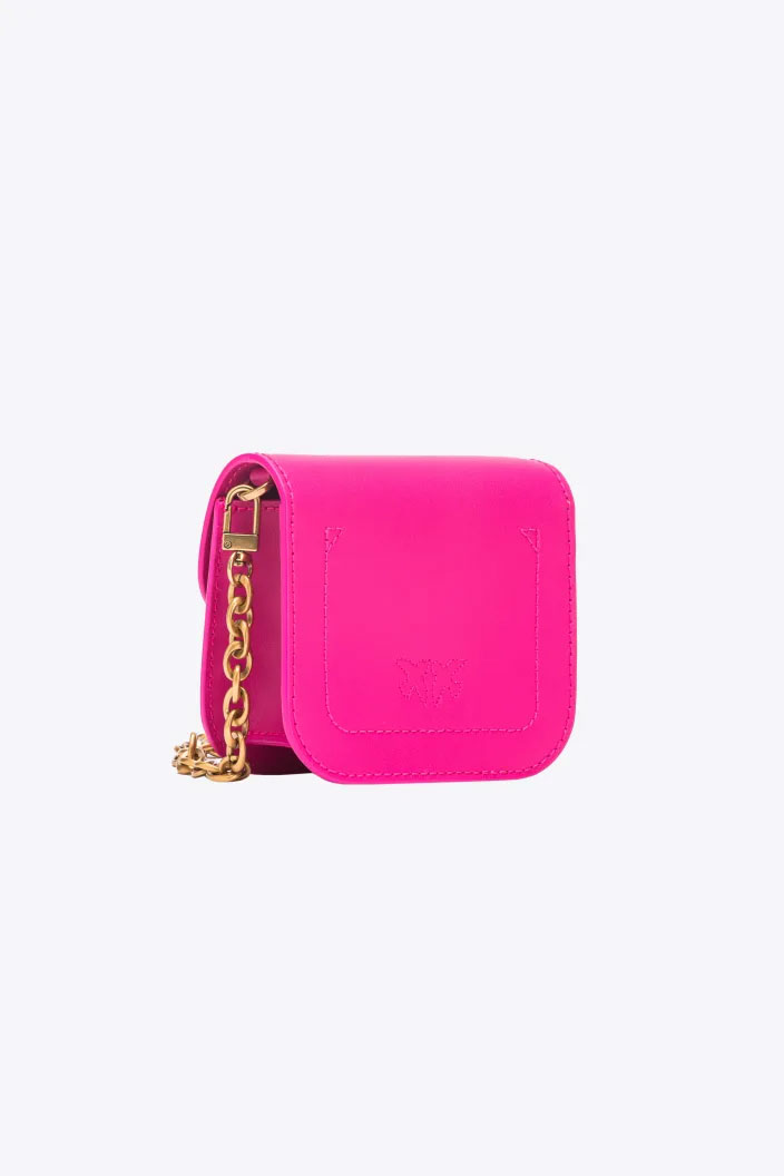 Pinko Micro Love Bag Bell In Leather Pink