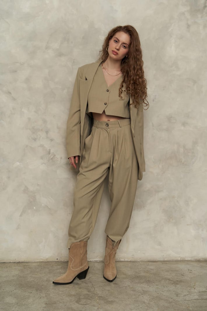 Polly Olive Three Pieces Suit