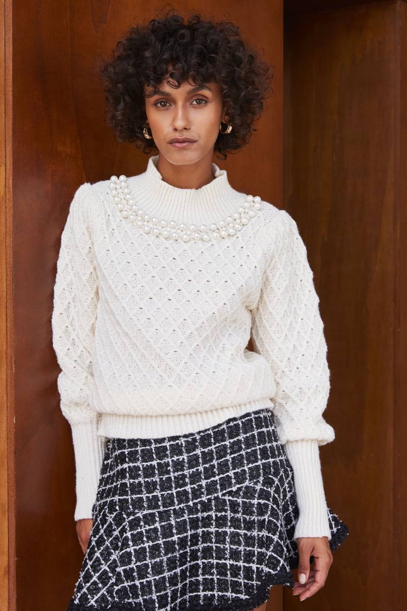 Lana Pearl Knit Sweater