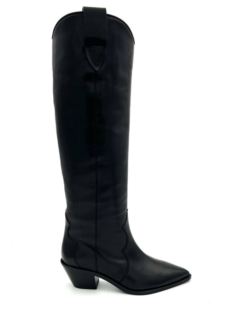 Fjolla Crown Black Leather Boots