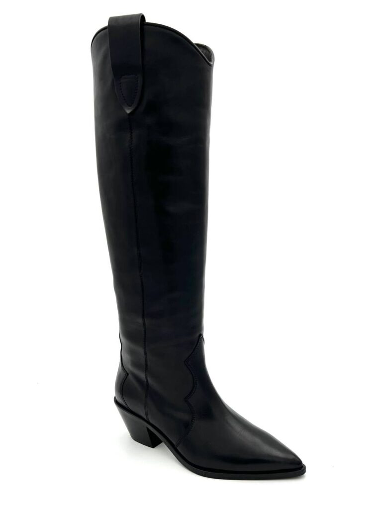 Fjolla Crown Black Leather Boots