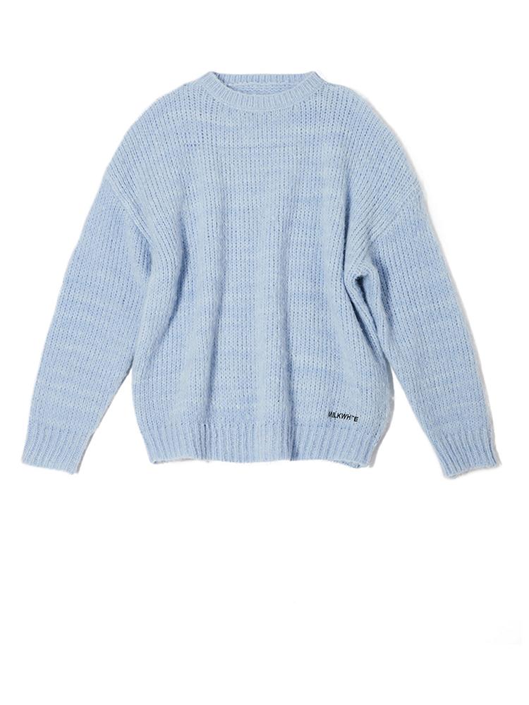 Milkwhite Knit Sweater Baby Blue