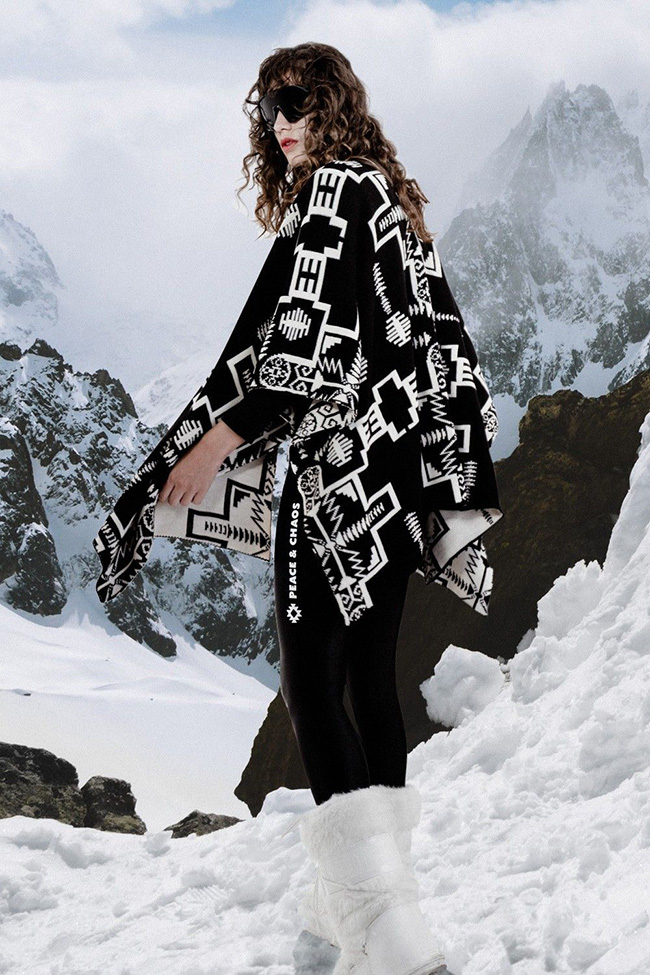 Peace & Chaos Ancestral Reversable Poncho