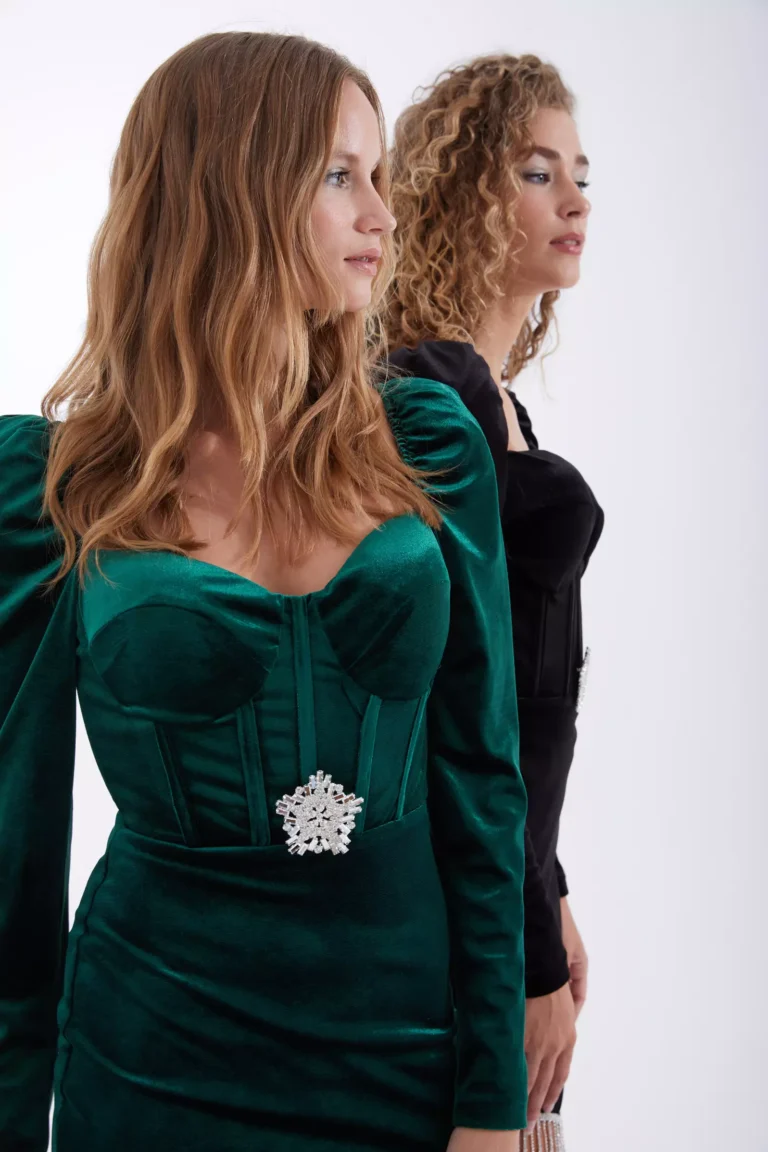 Candice Emerald Velvet Mini Dress