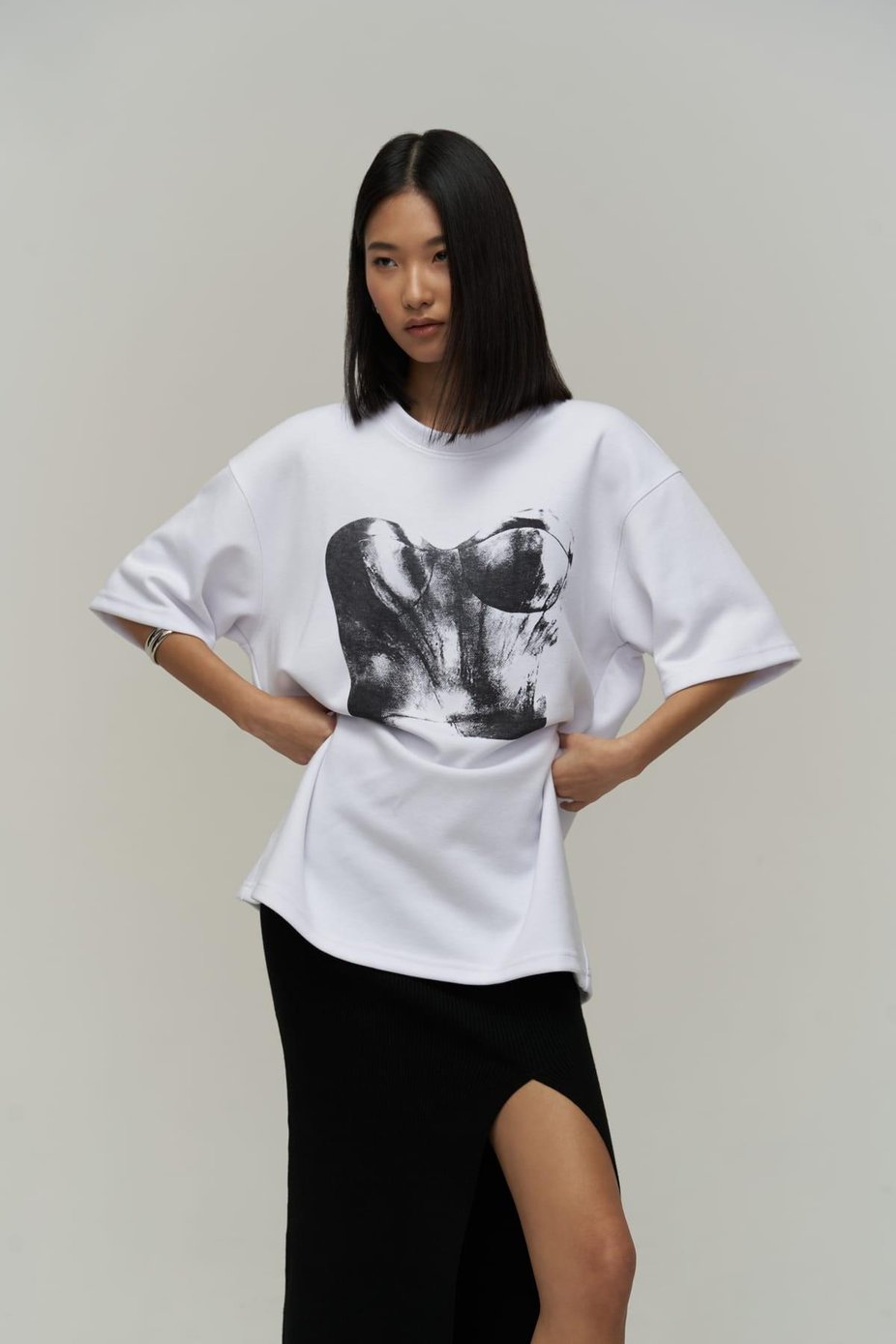 Babymilk | Corset White Oversized T-shirt | T-shirt | Be Queen