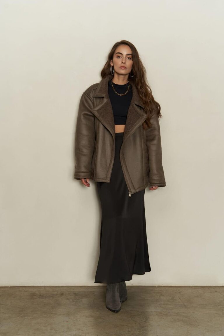 Shelby Taupe Fur Lined Coat