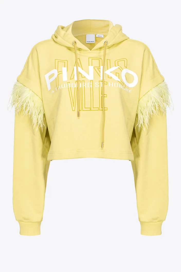 Pinko Cities Sweatshirt With Feathers