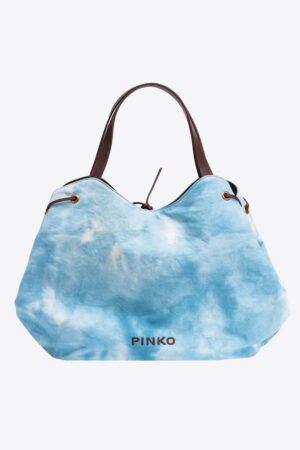 Pinko Extra Pagoda Shopper Bag In Unevenly Dyed Canvas