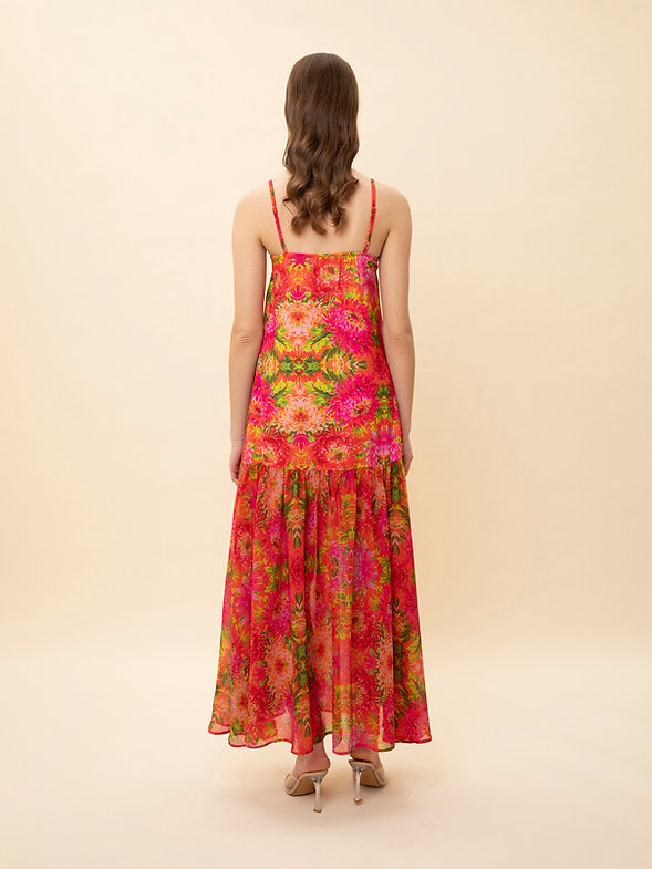 We Are Tiered Slip Dress Floral