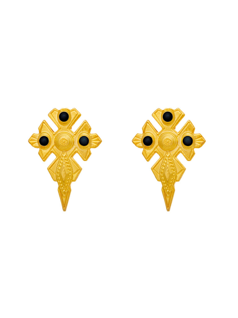Kaleido Elora Earrings Gold Black