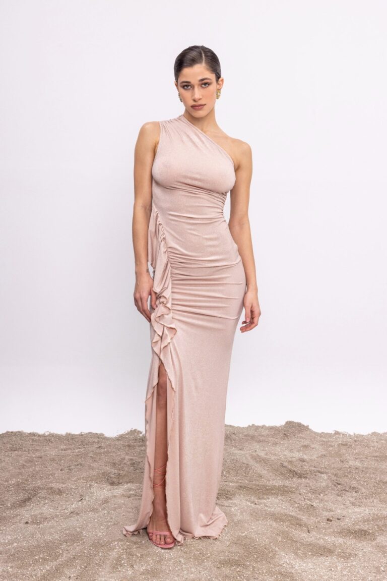 Be A Bee Andria Glitter Nude Dress