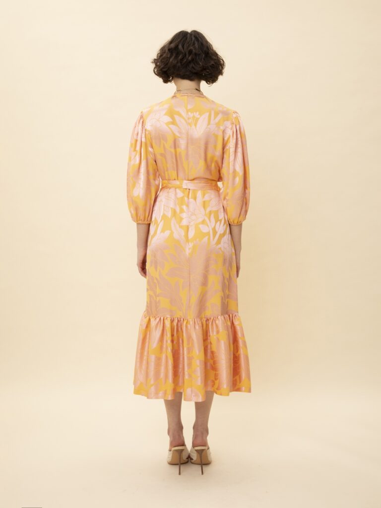 We Are Wrapped Midi Dress Yellow