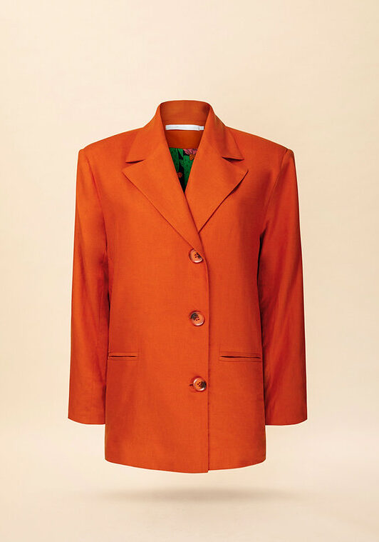 We Are Linen Oversized Blazer Orange