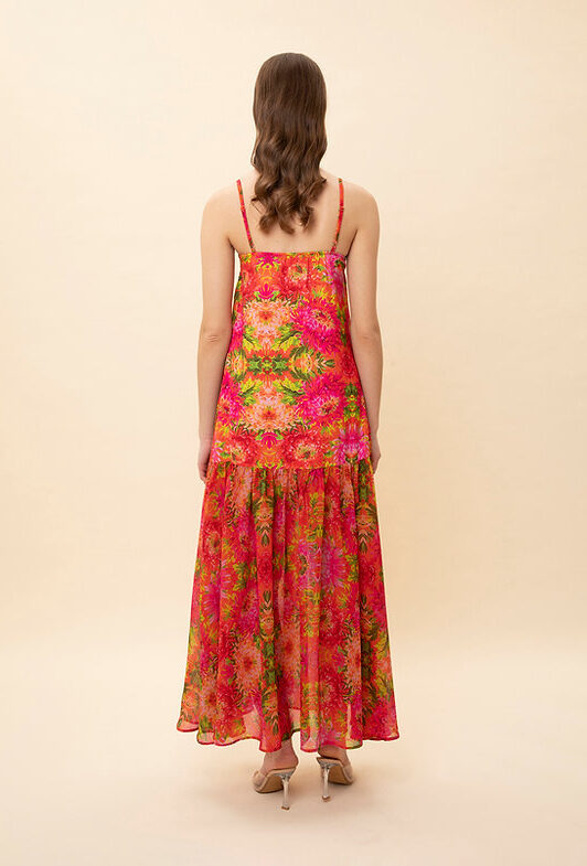 We Are Tiered Slip Dress Floral