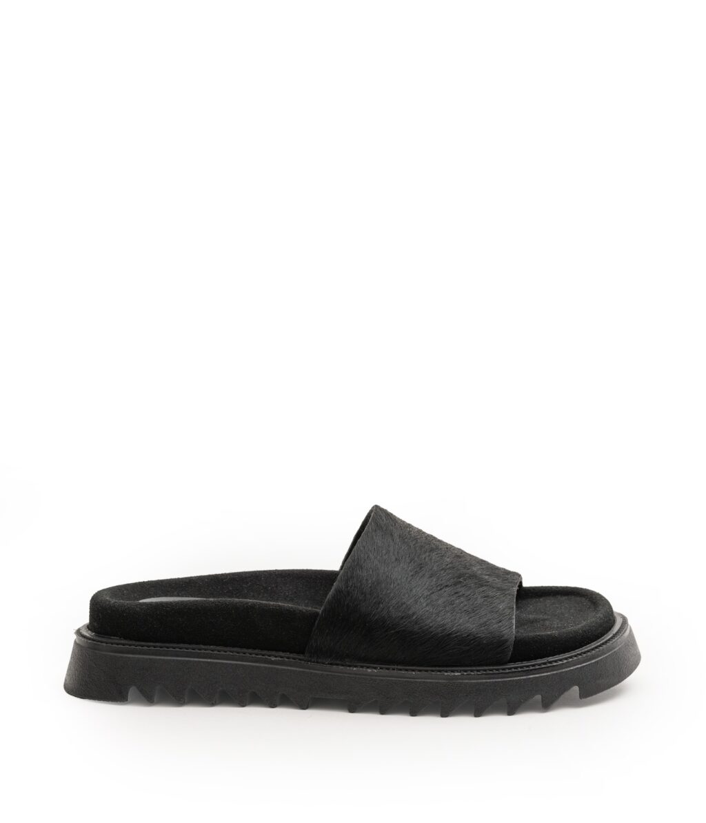 Athena Black Leather Sandals