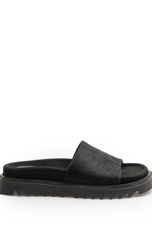 Athena Black Leather Sandals