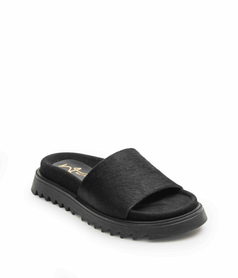 Athena Black Leather Sandals