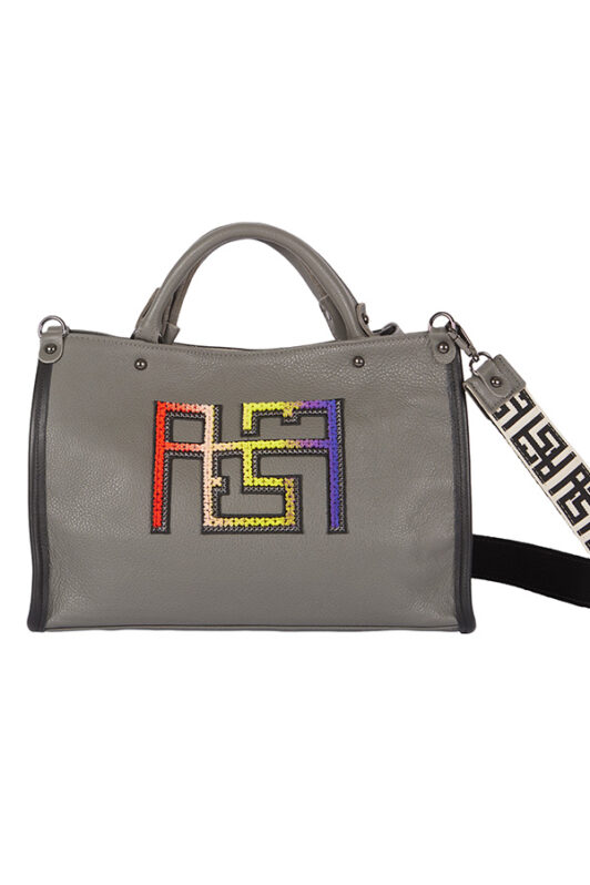 Ames Lithos Multicolor Logo Leather Grey