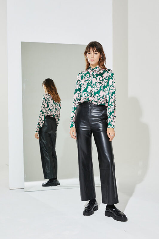 Argyle Leather Pants