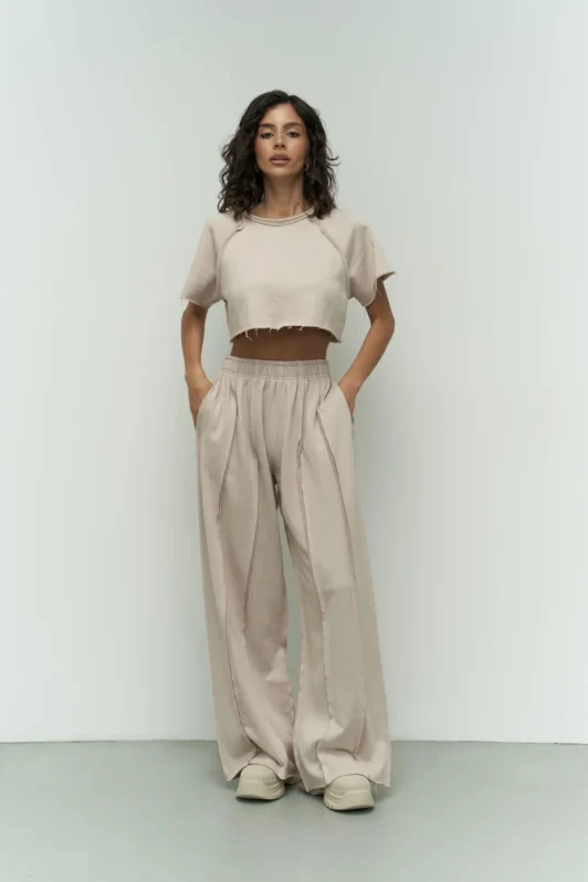 Babymilk Marcio Beige Crop Top & Pants