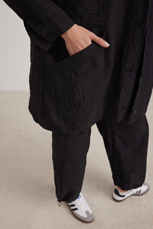 Babymilk Noa Black Parachute Trench Coat