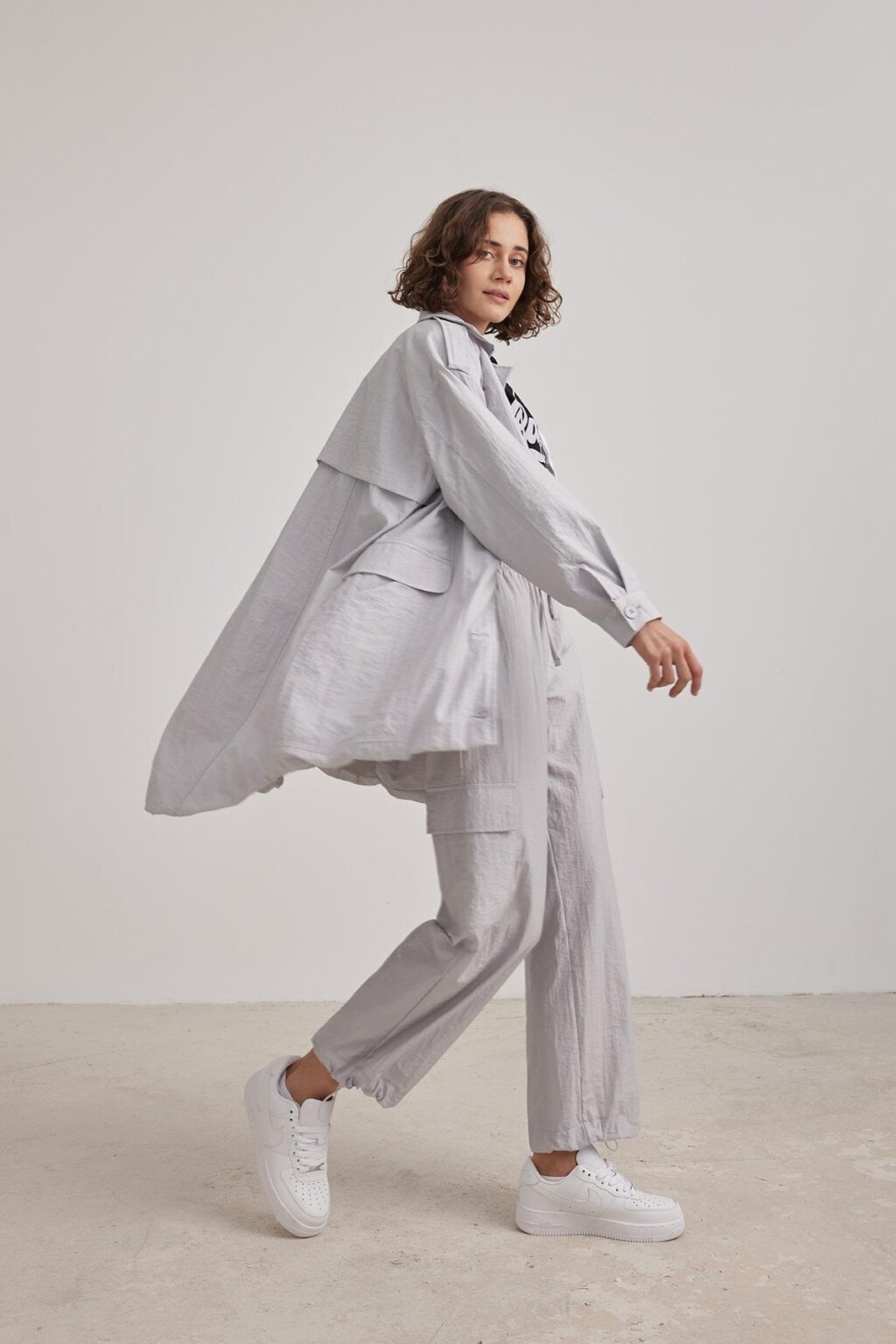 Babymilk Noa Grey Parachute Trench Coat