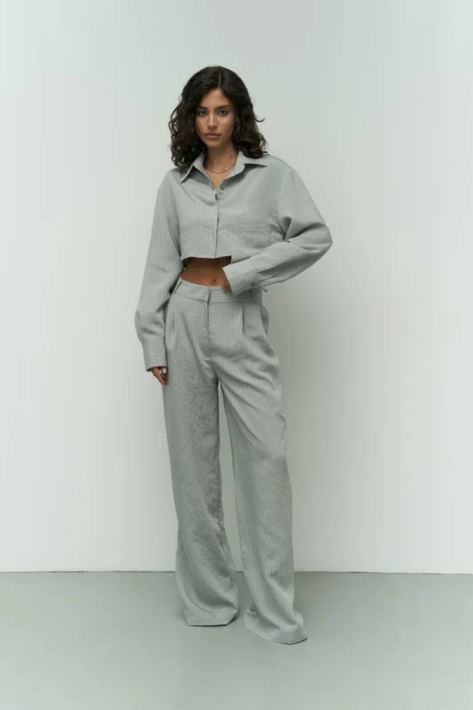 Babymilk Valenta Grey Cropped Shirt & Pants