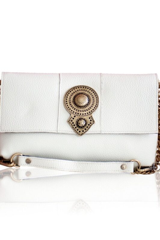 Bonendis Aurora Leather Shoulder Bag - Cream