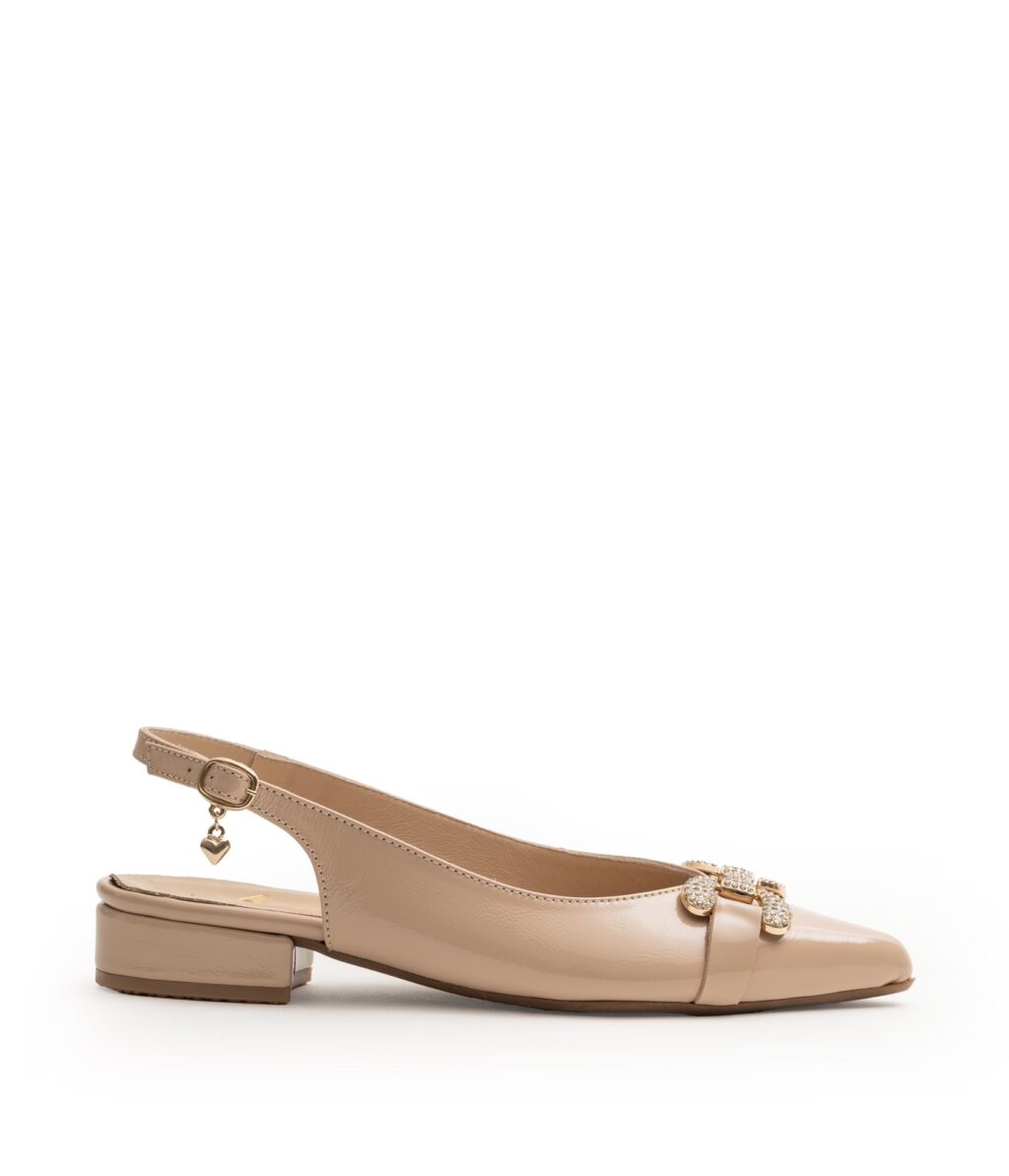 Coco Nude Leather Slingbacks