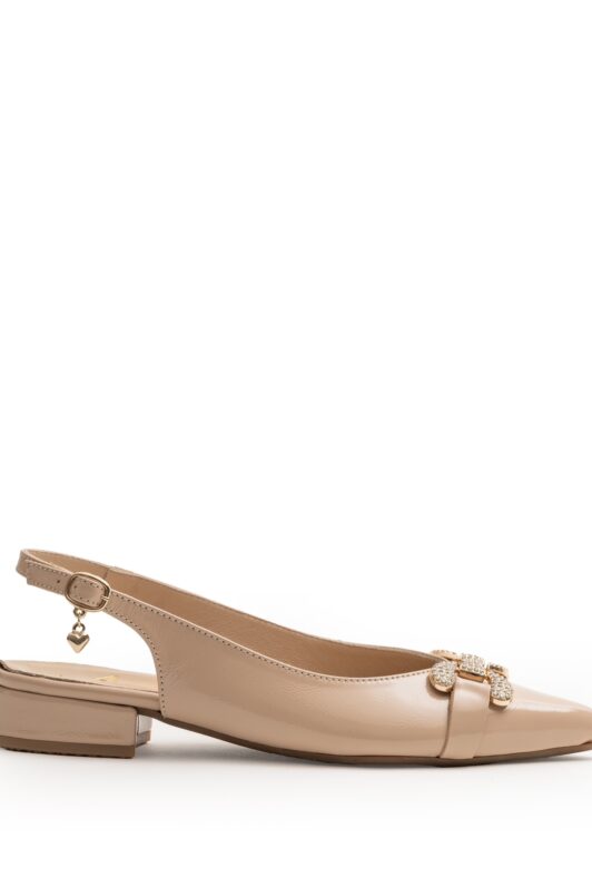 Coco Nude Leather Slingbacks