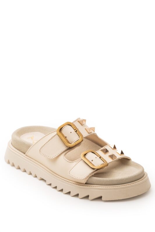 Deborah Off White Leather Sandals